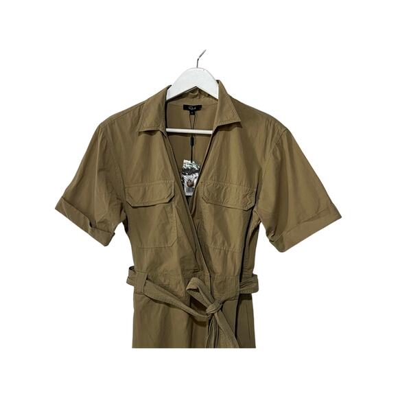RAILS WOMENS SIZE MEDIUM NATALIE TIE WAIST MINI DRESS OLIVE KHAKI TAN NEW - Picture 7 of 14